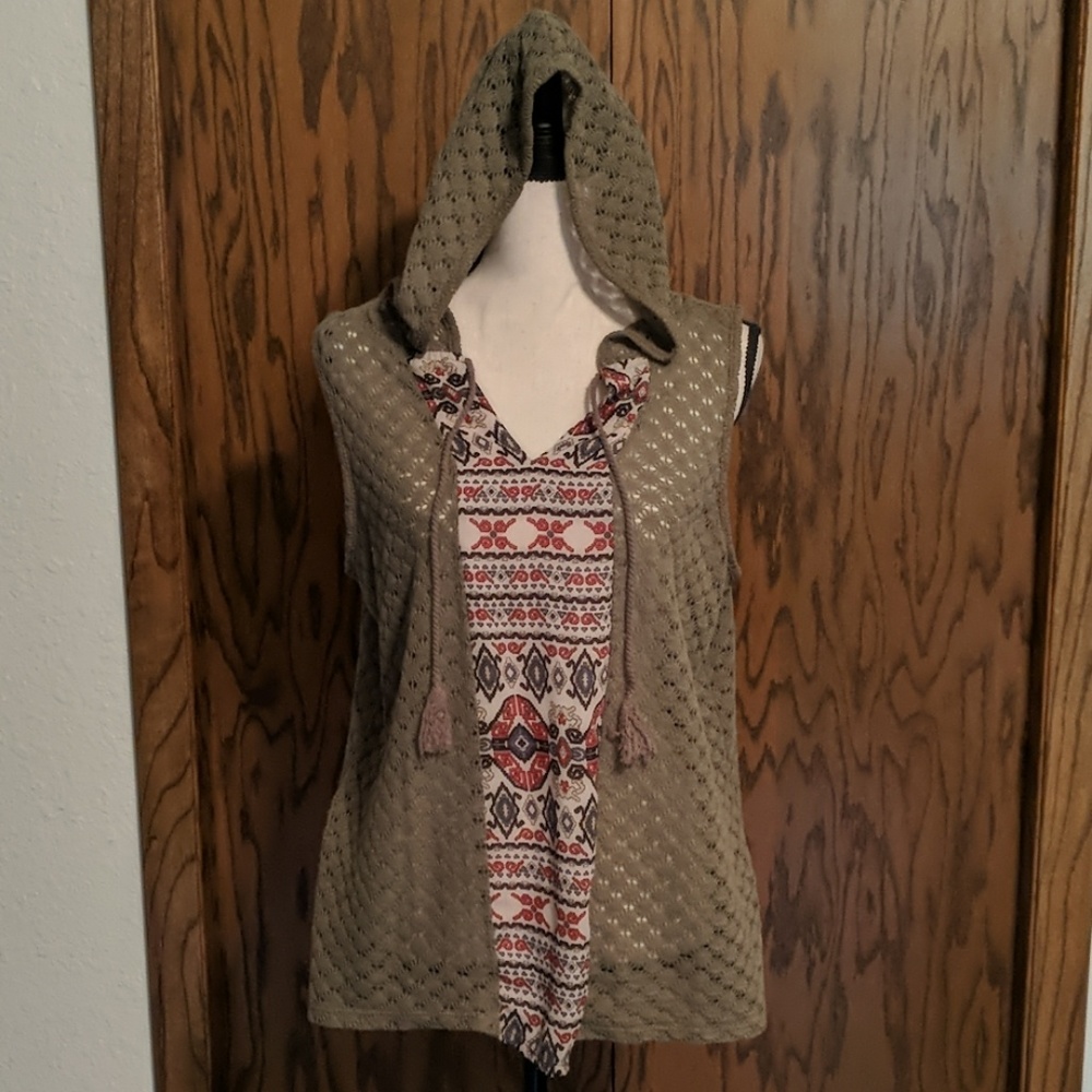 Hooded Crochet Top